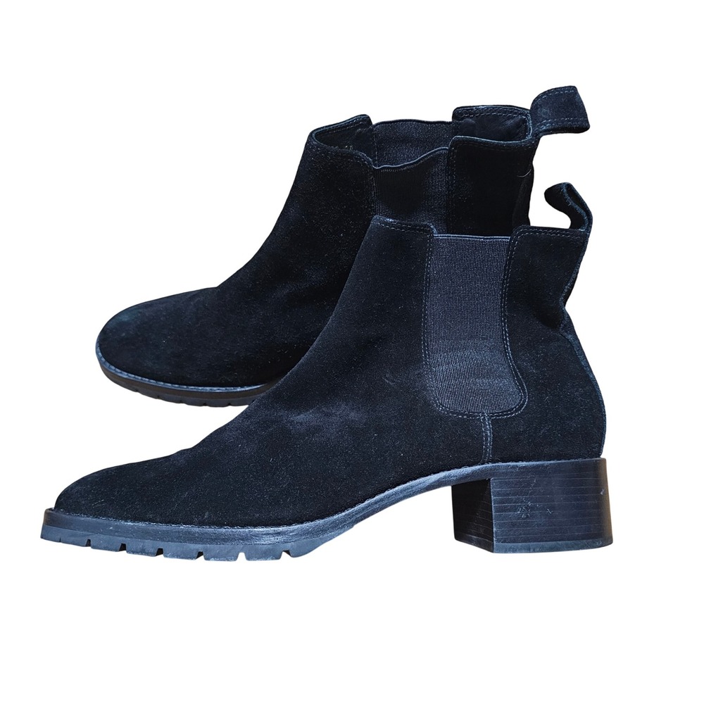 Lauren Ralph Lauren Mckay Chelsea Boots Womens 10B Black Suede Vibram Lug